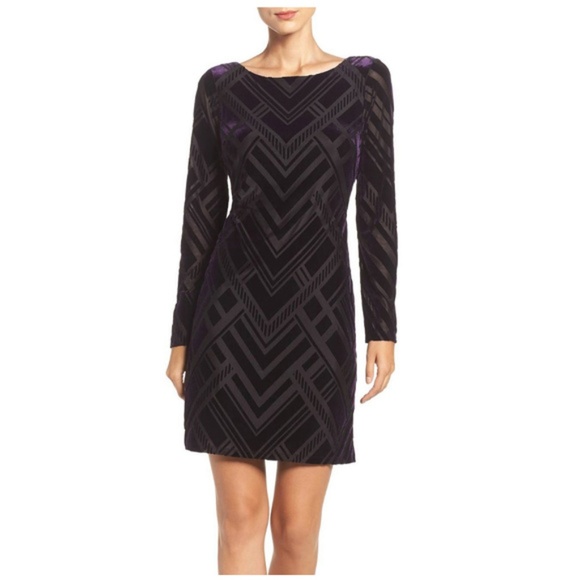 Vince Camuto Dresses & Skirts - Vince Camuto Velvet Aubergine Cocktail Dress